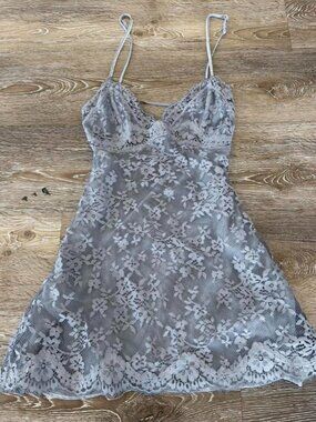 Victoria's Secret Women's Grey and Blue Dress